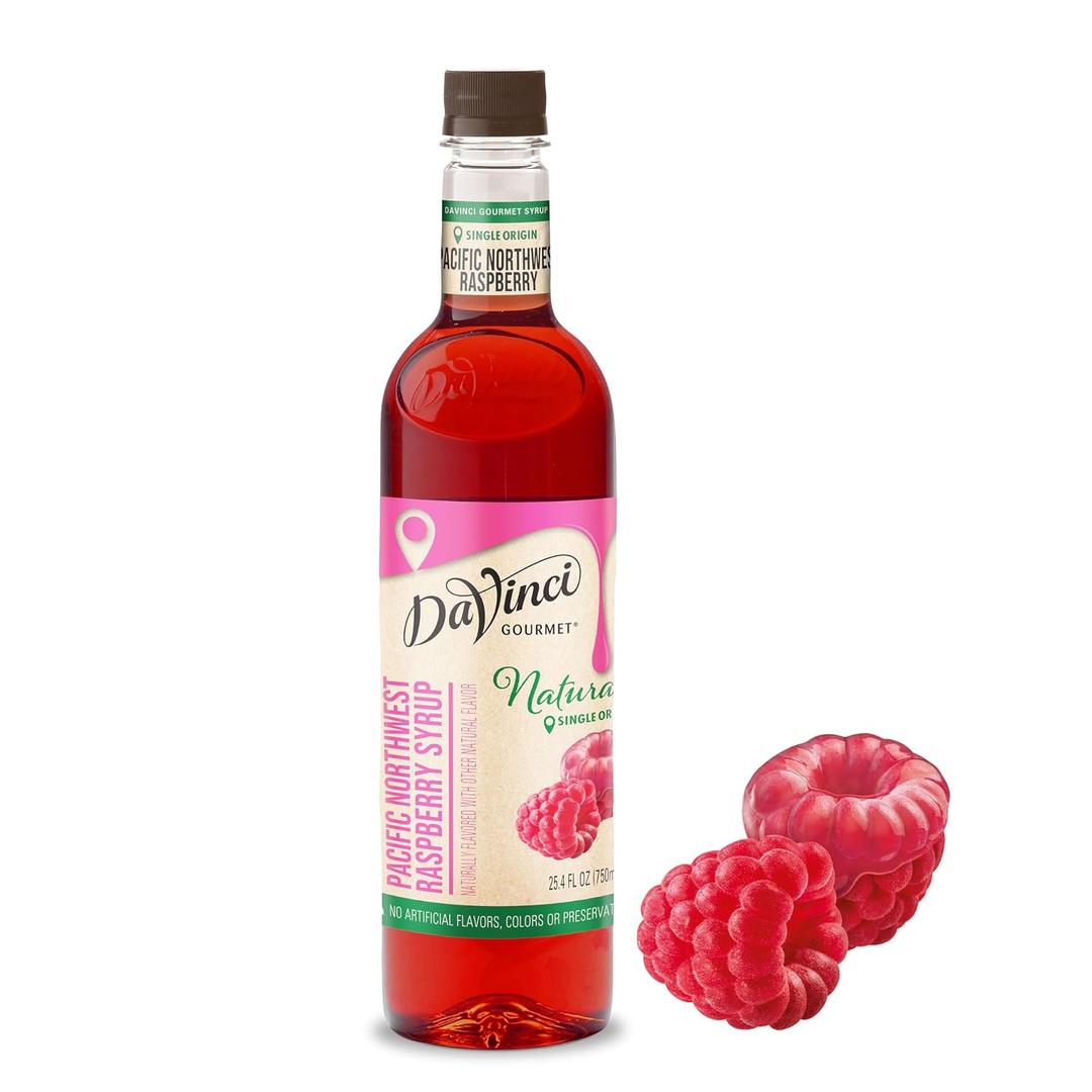 DaVinci Gourmet Naturals Pacific Northwest Raspberry Syrup, 25.4 Fluid Ounce (Pack of 1) (EXP 12/04/26)
