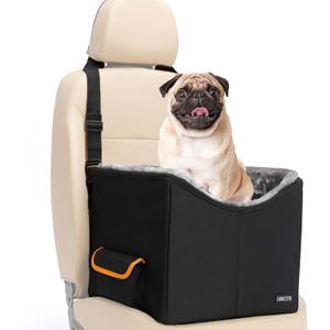 Dog Car Seat for Small Dogs, Elevated Dog Booster Seat Pet Travel Carrier Bed for Car with Adjustable Straps Pet Car Booster Seat for Small Dogs Cats