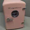 Frigidaire Retro 9-Can Mini Personal Fridge Portable Cooler for Car, Office, Bedroom, Dorm Room, or Cabin, 11.8" D x 7.1" W x 10.1" H, PINK