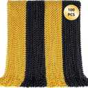 SHAOQINLIN 100 PCS Gold Black New Year Necklaces, 33'' Happy New Year Eve Necklaces Accessories, 2026 New Year Party Beads for New Year's Day, Halloween, Christmas, Carnival Party Favors