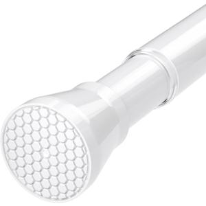 Tension Rod for Windows 28 to 48 Inch,Spring Curtain Rods No Drilling 7/8" Diameter White Tension Rods Adjustable Curtain Rods Expandable Pressure Spring Tension Rods for Closet, Doorway, White
