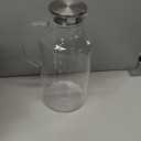 1 Gallon thickened Glass Pitcher with Lid and Spout, Borosilicate Glass Carafe for Hot/Cold Drink, Water Pitchers for Fridge, Extra Large Jug with Handle for Iced Tea, Coffee,Juice,Homemade Beverage