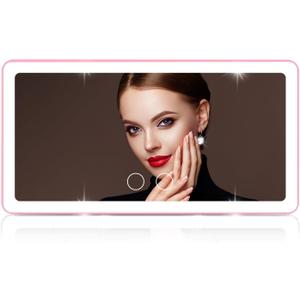 Car Sun Visor Vanity Mirror with 3 Light Modes & 80 LEDs, Rechargeable LED Makeup Mirror-Dimmable Touch Control,Universal for Truck SUV-Car Accessories Essentials for Women(Pink)
