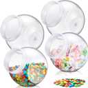 Willinglong 4 Pcs 40 oz Plastic Candy Jar with Lid for Candy Buffet Large Storage Jar Clear Food Storage Canisters Kitchen Countertop Container for Cookies Snacks Indoor Outdoor