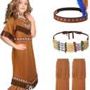 Boyiee Native Prince Costume Mardi Gras Costume for Kids Indian Princess Dress Outfit for Halloween Cosplay (Small)