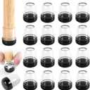 16PCS Chair Leg Sliders for Carpet/Rug, Teflon Glides Chair Leg Caps for Hardwood Floors, Round Furniture Slider Pads for Quickly and Easily Moving Furniture, Protect Floor(Clear,Fit 0.5"-0.7")