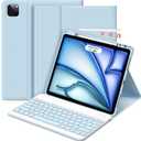 GOKOCO for iPad Air 13" M3 2025/Air 13 inch M2 2024 Case with Keyboard-Keyboard Case for iPad Pro 12.9" 6th/5th/4th/3rd Gen with Pencil Holder, Detachable Keyboard, Auto Sleep/Wake Function-Blue