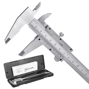 6-Inch/150mm Vernier Caliper Measuring Tool, Fractional Calipers, High-Hardness Steel Mechanical Micrometer, Non-Digital Slide with Dual Imperial/Metric Scale, 0.02 mm&1/128 Inch
