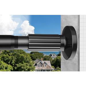Tension Shower Curtain Rod 51-126 Inch, Long Shower Curtain Rod for Bathroom Window Patio, No-Drill Dual-End Adjustable Spring Shower Rod, Easy to Install Never Rust, Rod Diameter 1.26In, Black