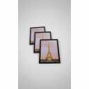 upsimples 5x7 Picture Frame Set of 3, Made of High Definition Glass for 5 x 7 Black Frames, Wall and Tabletop Display Thin Border Photo Frame for Home Dcor