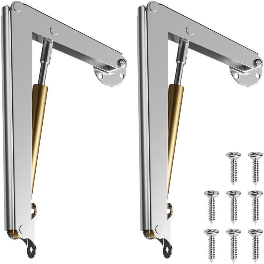 Lid Support Hinge Soft Close Toy Box Hinges Heavy Duty Hydraulic Hinges for Wooden Box Toy Boxes Beds and Heavy Lid, Toolbox and Basement Floor Door 2 PCS (60N)