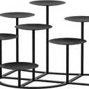 Smtyle Fireplace Candelabra Candle Holder - Modern Multi-Tier Black Matte Candelabra Centerpiece, Geometric Design with Stable Base for Pillar Candles, Perfect for Minimalist Home