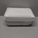 Tessco 12 Pcs Plastic Serving Trays with Lids Disposable Catering Trays 12. 4 x 9. 45 x 2. 76 Inch Reusable Plastic Party Platters Charcuterie Board Box with Lids for Cookie Sandwich Dessert(White)