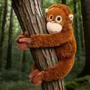 Karoeiwa Panchi Monkey Stuffed Animal Protect Orangutan Gorilla Plush Pillow 22 inch Cute Hugging Plushies Soft Zoo Monkey for Gifts for Kids Adults Collectors