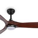 70 Inch Wood Ceiling Fan, Mute DC Motor High Airflow Large Ceiling Fans with Lights and Remote for Patio Living Room, Walnut