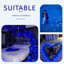 Pyrrhiax 2000PCS Silk Rose Petals with 24 LED Tea Lights Candles, Romantic Night Decoration Set, Romantic Valentine, Wedding Anniversary, Send her and him Memories (Blue)