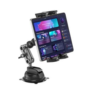 Tablet Mount, Car Tablet Holder Heavy Duty Super Suction Cup/Adhesive Base iPad Stand for Dash Windshield Wall Vehicle Desk, 360° Metal Bracket for 4.7-12.9" iPad Pro/Air/Mini/Galaxy