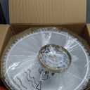 Gold Semi Flush Mount Ceiling Light, 3-Light 12.5" Ceiling Light Fixture with White Pleated Fabric Shade, Drum Lamp for Nursery Hallway Bedroom Kitchen, AD-25036-3SF-GD