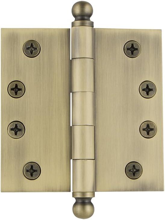 Grandeur Heavy Duty Brass Door Hinge with Square Corners (4" x 4")