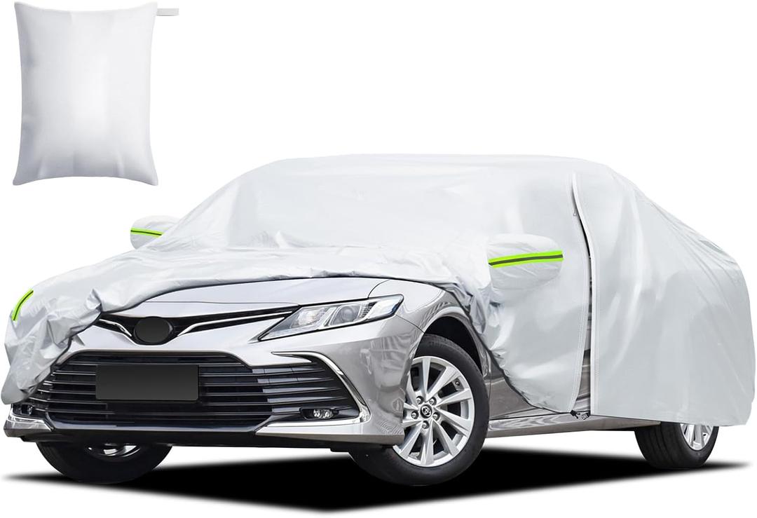 Car Cover Custom Fit for Toyota Camry 1996-2025, for Honda Accord 2001-2025, Waterproof All Weather for Automobiles Full Exterior Cover Rain Sun UV Protection with Door Zipper