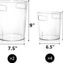 Dicunoy 6 Pack Ice Bucket, Acrylic Champagne Wine Chiller Bucket for Parties, Clear Cylinder Flower Vase with Handle for Home, Bar, Beer, Champagne Bottles, 2 and 3 Liter