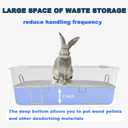 Stainless Steel Rabbit Litter Box,Bunny Litter Pan with Widened Grid,Toilet Tray,High Back Wall,Deep Waste Storage (Medium)