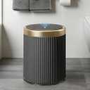 URALFA Automatic Motion Sensor Bathroom Trash Can with Lid, Touchless Trash Bin, Smart Dog Proof Garbage Can, Small Waste Basket for Toilet, Office, Bedroom, 2.8 Gallon, Dark Grey