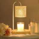 Candle Warmer Lamp with Timer Dimmer, Birthday Gifts for Women Mom, House Warming Gifts, Elegant New Home Decor, Wax Warmer for Jar Candles, Heater Lamp for Scented Wax, Amber Glass