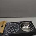 Jovrun Elevated Dog Bowls for Medium Large Size Dogs, Non-Slip Dog Feeder with 1*Stainless Steel Dishes & 1*Slow Feeder Bowl, 5 Heights Adjustable Raised Bowls to 3.15-8.66-9.84-11.02-12.2 (Black)