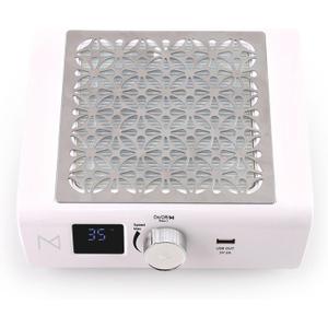 M - DustPro Cordless Rechargeable Nail Dust Collector | 45K RPM Powerful Suction | Ultra-Quiet Brushless Nail Vacuum with Reusable Filter | Professional & Home Salon Use (White)