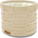 Adults Knit Thermal Neck Warmer Gaiter | Windproof Fleece-Lined Face Mask | Unisex Winter Scarf for Work & Ski Gear (Beige)