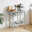 Hally 24"x30" Stainless Steel Prep Table Commercial Work Table Backsplash