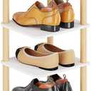 8 Tiers Vertical Shoe Rack, Tall Narrow Shoe Tower, Corner Shoe Rack, White, 10.2D x 11W x 48.3H in