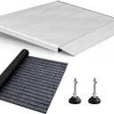 Threshold Ramp for Wheelchairs, 3.4-7.1" Rise and 36"36" Platform Aluminum Wheelchair Ramp, Door Threshold Ramps with a Non-Slip Thick Door Mat