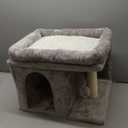 Aechonow Cat Tree Tower for Large Cat, Cat Bed House with Large Perch for Adult Cats, 20 * 16.5 Inch Big Platform for Indoor with Super Cozy Mat, Large Condo with Scratching Post, Light Gray