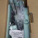 Broom and Dustpan Set for Home, Dust pan with Long Handle, Broom with Dustpan Combo Set, for Home Kitchen Room Office Lobby Floor Use Upright Stand Up Sweeping (Gray&Green)