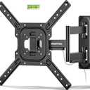 monTEK Full Motion TV Wall Mount for 2365 Inch Flat & Curved TVs and Monitors, Swivel & Tilt Articulating Bracket, Max VESA 400x400mm, Holds up to 77 lbs, Perfect Center Design, Black 
