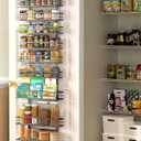 Moforoco 9-Tier Over The Door Pantry Organizer, Pantry Organization and Storage, Black Hanging Basket Wall Spice Rack Seasoning Shelves, Home & Kitchen Bedroom Bathroom House Essentials (9-Tier, Black)