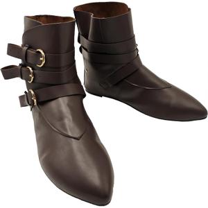 Renaissance Medieval Cosplay Halloween Boots Mens PU Leather Up Leather Pirate Gothic Viking Tied Shoes for Adults, Size: 11