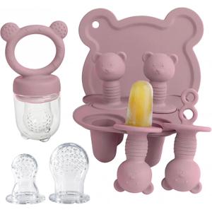 Popsicle Mold Set Pieces Homemade Silicone Popsicle Maker Easy Release Ice Cream Molds Reusable (powder rose)