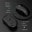 MELOGAGA Wireless Gaming Mouse, 2.4G/Bluetooth 5.4/USB-C 3-Mode Wired/Cordless Game Mice with 8 Adjustable DPI, Ergonomic Rechargeable Computer Mouse for PC, Mac, PS5, Tablet -Black