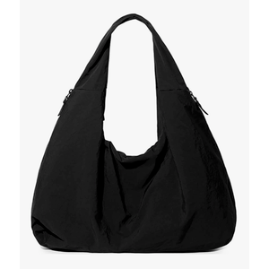 Slouchy Tote Bag Nylon Solid Pleated Handbag Large Hobo Bags for Women Multipockets Crescent Shoulder Bag