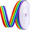 2 Pack Teemico 55 Yards Rainbow Grosgrain Ribbons Double Face Rainbow Stripes for Gift Wrapping Party Decor Jewelry Making DIY Handmade Crafts (1.5cm Wide)