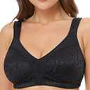 Wingslove Women's Full Coverage Non Padded Comfort Minimizer Wire-Free Bra (Black, 42DDD)