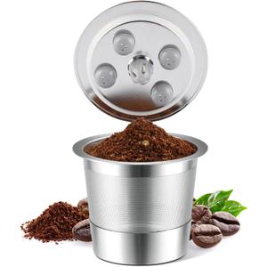 Stainless Steel Reusable K Cups for K eurig Supreme & Supreme Plus, Reusable K Cups Five Hole Universal K-eurig Refillable Coffee Pod Filter (1 Pack)