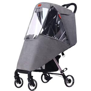 Stroller Rain Cover Universal Pram Buggy Rain Shield Waterproof Stroller Weather Shield Baby Pushchair Cover with Canopy Window (gray)