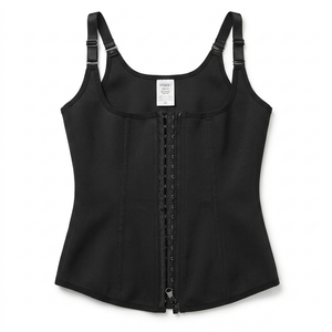 Nebility Waist Trainer for Women Corset Shapewear, Women's Waist Cincher Tank Top(Black Vest, Medium)