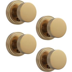 Asidrama 4 Pack Champagne Bronze Privacy Door Knobs with Lock, Door Handles with Champagne Bronze Door Knobs Interior for Bedroom or Bathroom, Heavy Duty Door Lever for Left Right Sided Doors