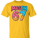 Six Seven Meme Mason 67 Ice Cream Drip On Back T-Shirt
 T-Shirt, M