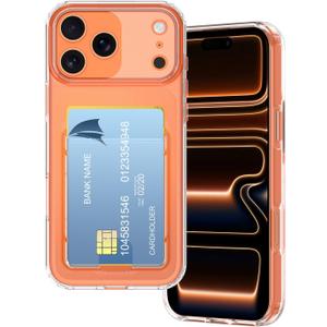 Petocase for iPhone 17 Pro Wallet Case Card Holder Slot Ultra Slim Fit Flexible TPU Gel Rubber Soft Skin Silicone Protective Phone Case Cover for Apple iPhone 17 Pro 6.3 inch Crystal Clear